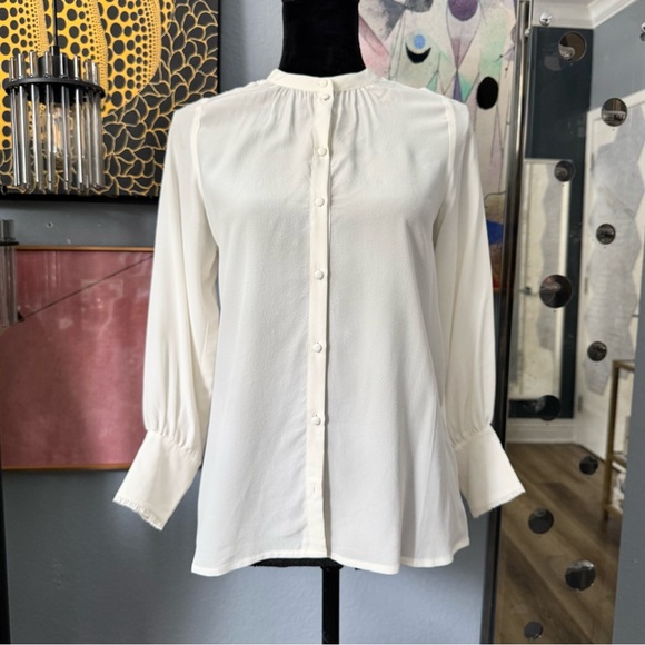 Sézane Ivory White Button Down Shirt Blouse NEW - Picture 4 of 8